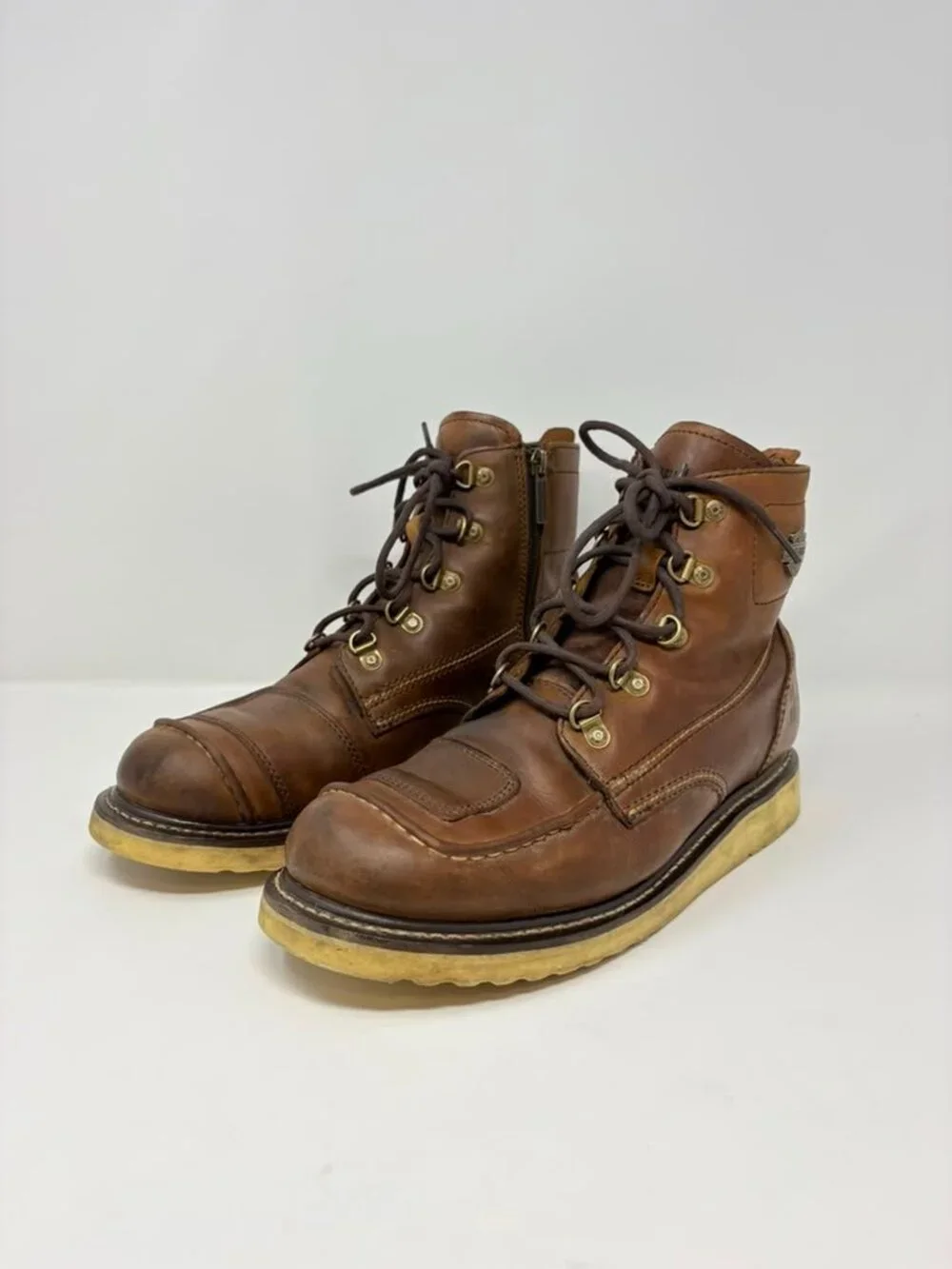 Harley-Davidson Brown Leather Motorcycle Boots D93470 Men’s 10